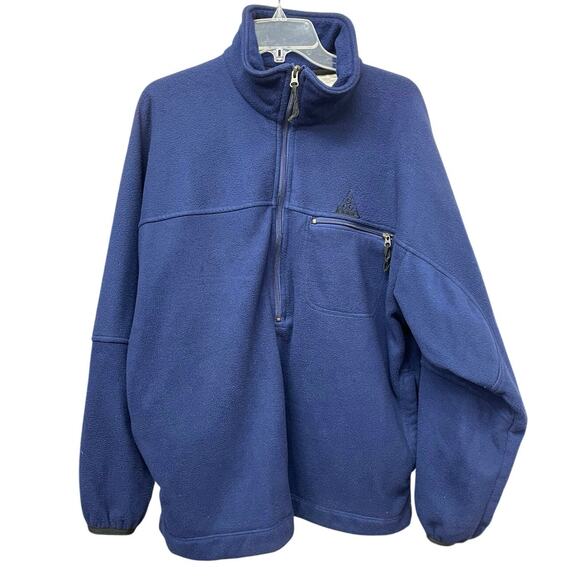 Nike ACG Navy Polyester Half Zip Sweater Size Large Vintage - Picture 1 of 6